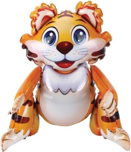 Шар (39''/99 см) Фигура 3D, Тигр, 1 шт. в уп.