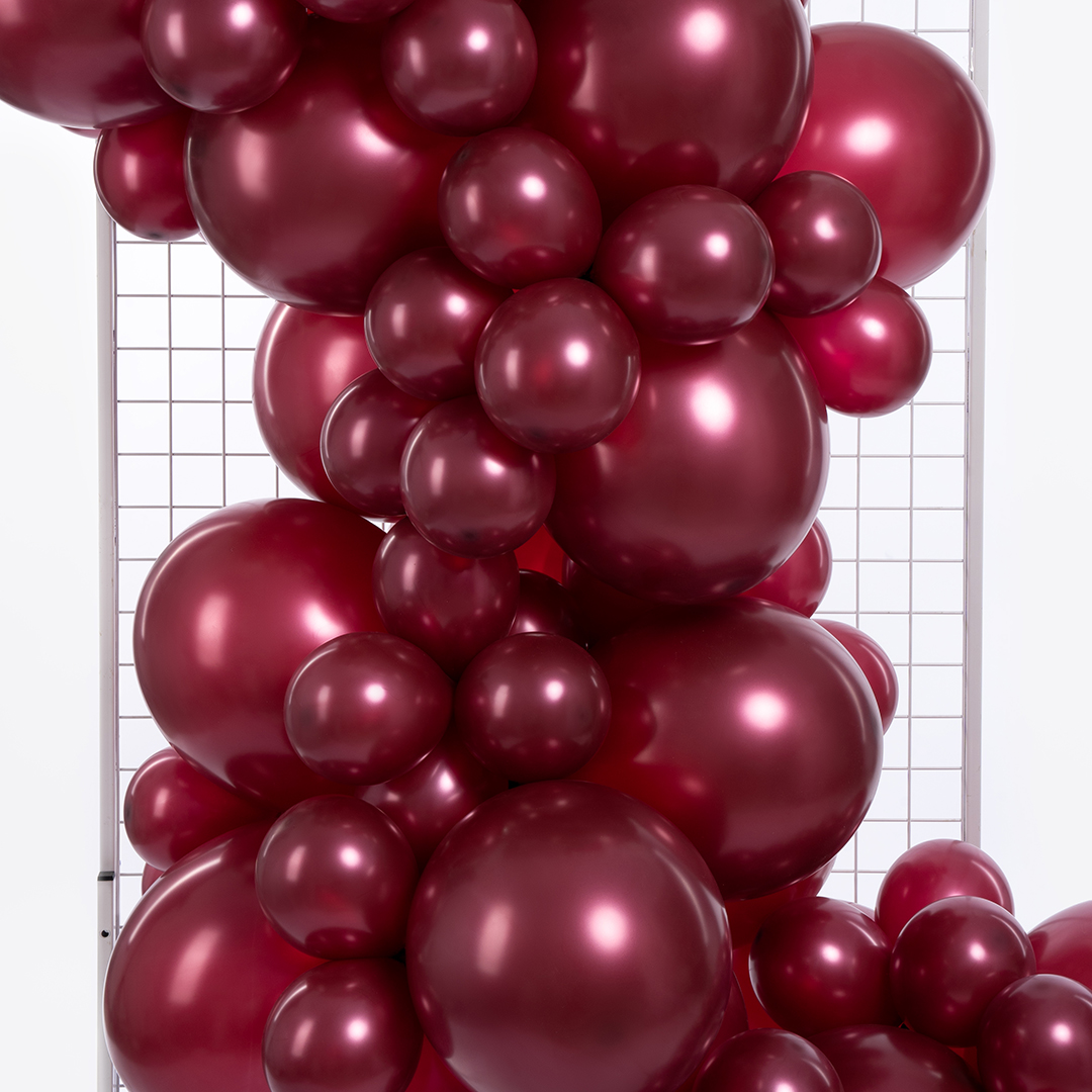 Шар (5''/13 см), Бургундия, металлик, 100 шт.