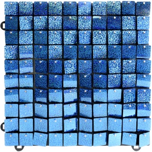 Декоративная панель Пайетки, Лазерные точки, 30*30 см. Королевский синий, Голография, 1 шт.