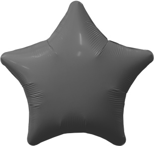 Шар (19''/48 см) Звезда, Графит, 1 шт.