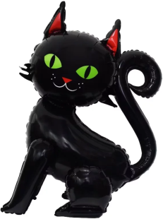 Шар (24''/61 см) Фигура 3D, Котенок, Черный, 1 шт. в уп.