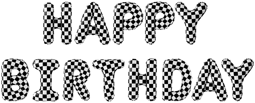 Набор шаров (16''/41 см) Мини-буква, Надпись "Happy Birthday", Пит-Стоп, 1 шт. в уп.