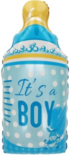 Шар (30''/76 см) Фигура, Бутылочка для малыша, Голубой, 1 шт.