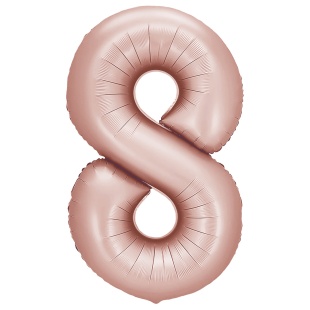 Шар (40''/102 см) Цифра, 8, Винтажная роза, Сатин, 1 шт. в уп.