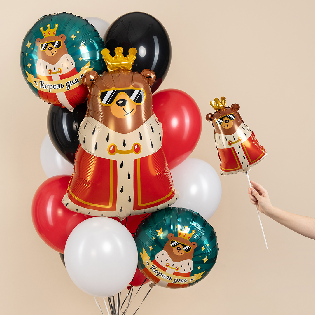 Шар (18''/46 см) Круг, Король дня, 1 шт.