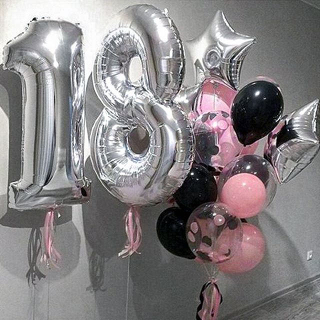 Шар (40''/102 см) Цифра, 8, Серебро, 1 шт.