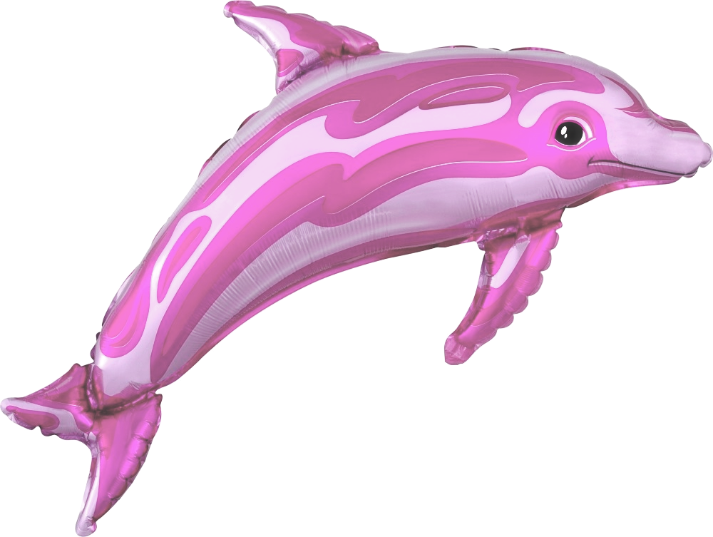 Шар (39''/99 см) Фигура, Дельфин, Розовый, 1 шт.