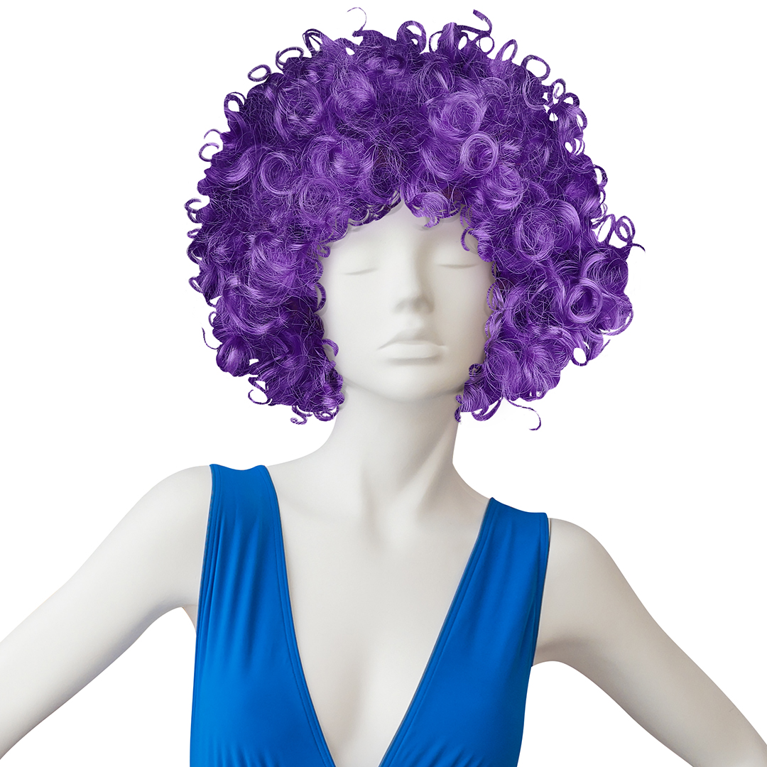 Парик карнавальный, 120 гр, Кудряшки, Фиолетовый, 1 шт. в упак. 