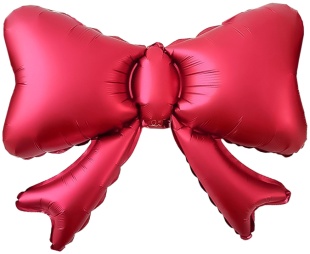 Шар (20''/51 см) Фигура, Бант (надув воздухом), Красный, Сатин, 1 шт. в уп.