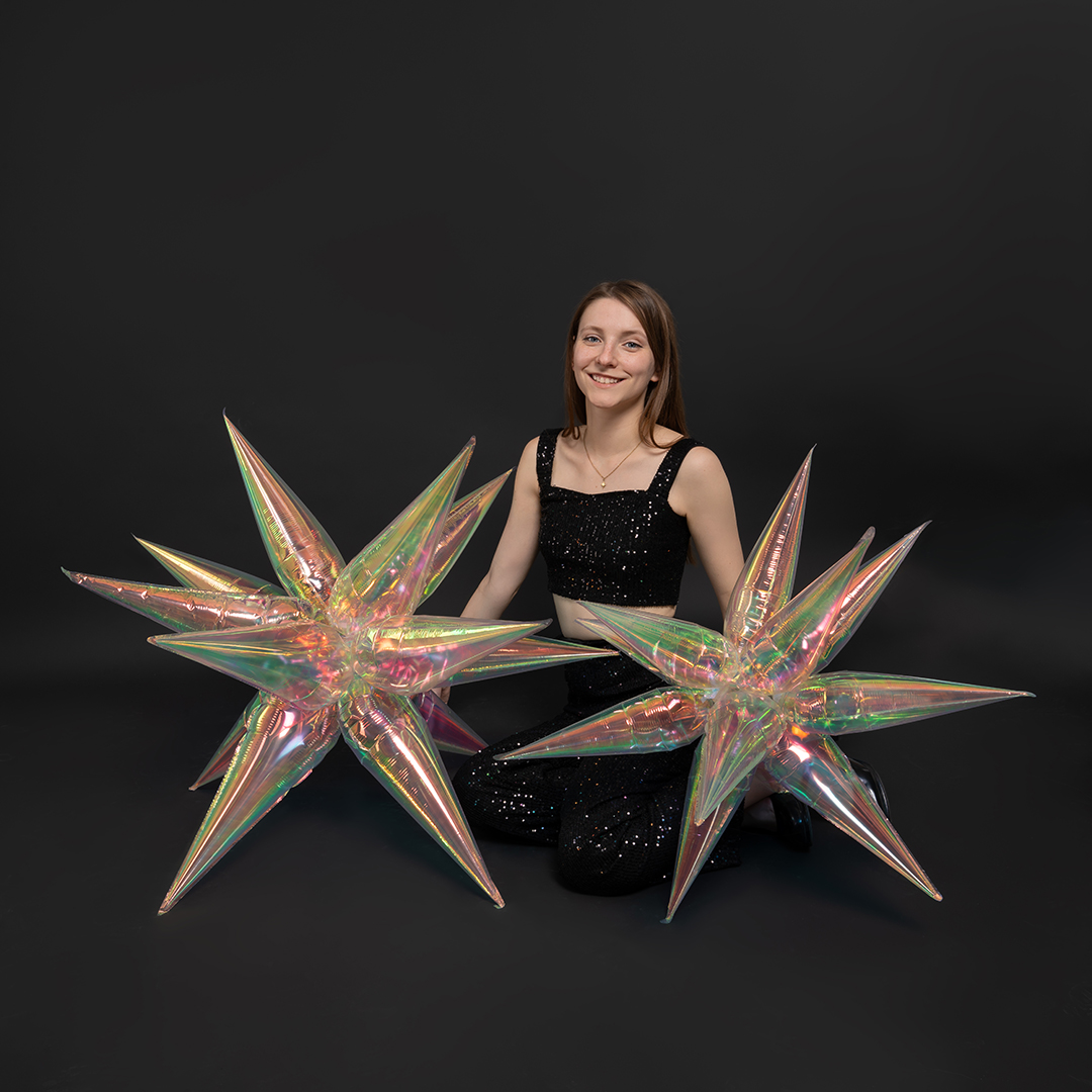 Шар 3D (40''/102 см) Звезда, Составная, Прозрачный, Хамелеон, 1 шт. в уп.