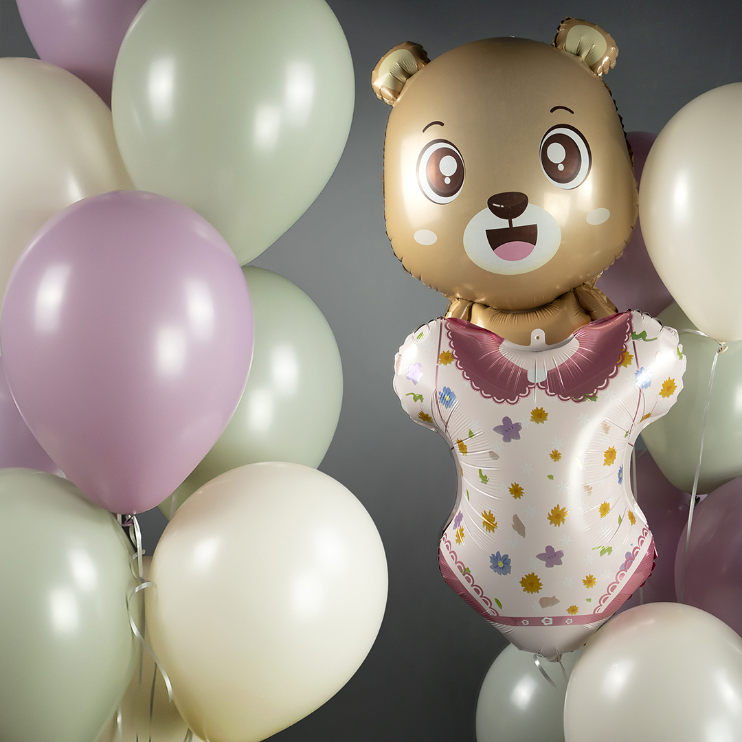 Шар (24''/61 см) Фигура, Боди для малышки девочки, 1 шт.