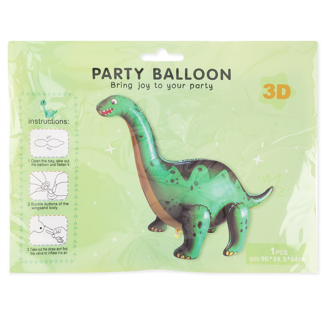 Шар (35''/89 см) Фигура 3D, Динозавр Диплодок, 1 шт. в уп.