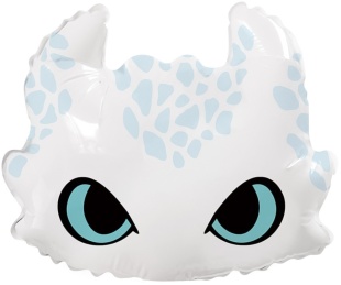 Шар с клапаном (8''/20 см) Мини-фигура, Любимый Дракон, Белый, 5 шт. в уп.