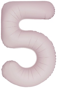 Шар (40''/102 см) Цифра, 5 Slim, Пыльная роза, Сатин, 1 шт. в уп.