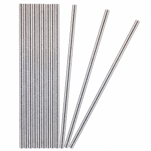 Трубочки для коктейлей, Серебро, Металлик, 12 шт. в упак. 