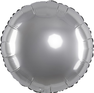Шар (18''/46 см) Круг, Стальной серый, Сатин, 1 шт.
