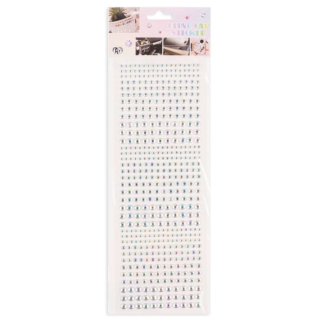 Наклейки Стразы Кристаллы, самоклеящиеся, Серебро, 3-6 мм*495 шт, 1 упак.