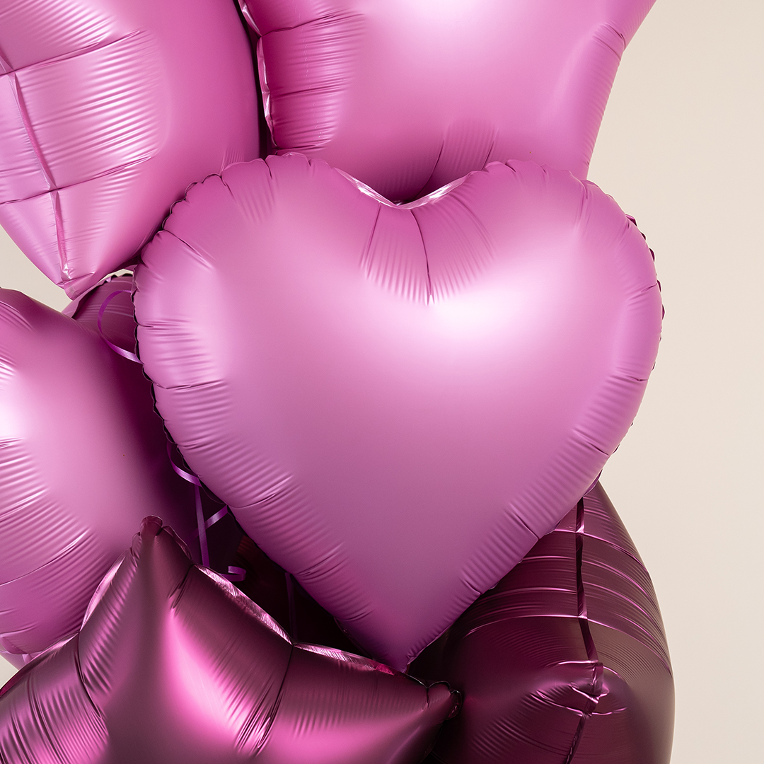 Шар (18''/46 см) Сердце, Розовый, Сатин, 1 шт.