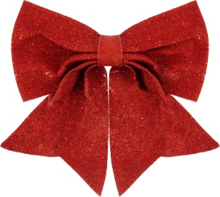 Декоративный бант Праздничный, Красный, с блестками, 35*40 см, 1 шт. в упак. 