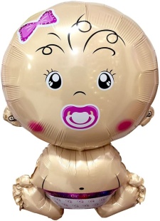 Шар с клапаном (16''/41 см) Мини-фигура, Малышка Девочка, 5 шт. в уп.