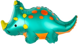 Шар с клапаном (16''/41 см) Мини-фигура, Динозавр Трицератопс, 1 шт.