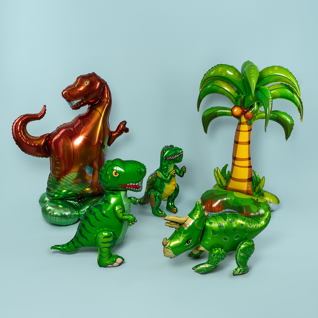 Шар 3D (36''/91 см) Фигура, Динозавр Трицератопс, Зеленый, 1 шт. в уп.