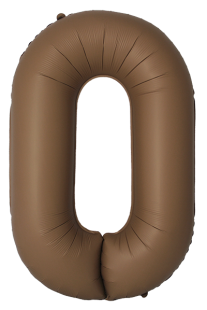 Шар (40''/102 см) Цифра, 0 Slim, Шоколад, Матовый, 1 шт.