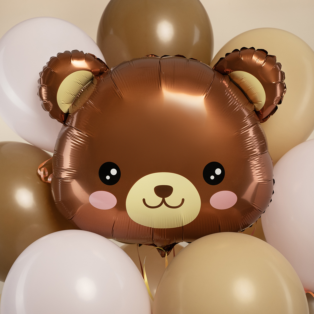 Шар (24''/61 см) Фигура, Голова, Милый медведь, 1 шт.