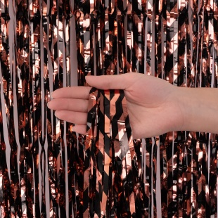 Занавес Дождик Зигзаги, Розовое Золото, Металлик, 100*200 см, 1 шт.