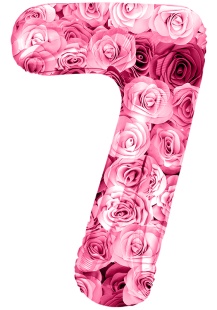 Шар (34''/86 см) Цифра, 7 Симфония роз, Фуше, 1 шт. в уп.