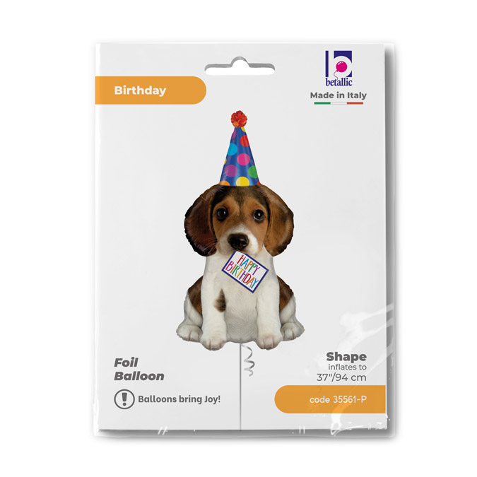 Шар (37''/94 см) Фигура, Щенок в колпачке, 1 шт. в уп.