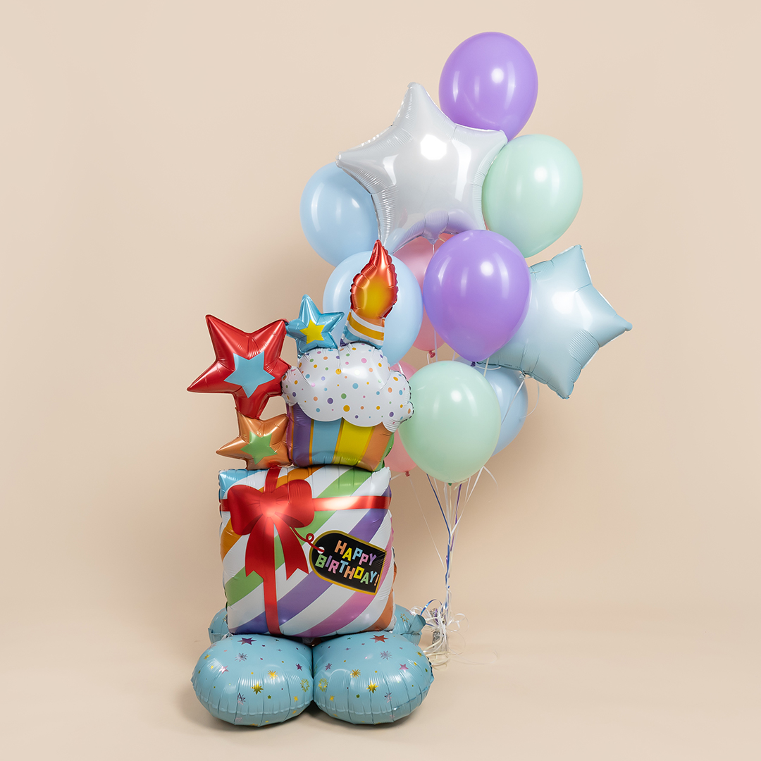 Шар (19''/48 см) Звезда, Белый блеск, 1 шт.