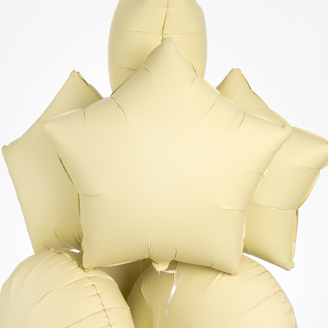 Шар (18''/46 см) Звезда, Сливочное масло, Матовый, 1 шт.