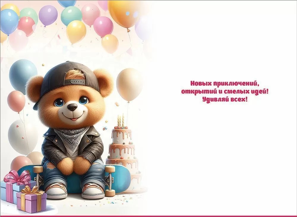 Открытка, С Днем рождения! Самому крутому парню, 12,2*18,2 см, 10 шт.