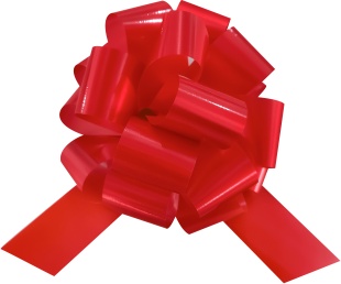 Бант Шар, Красный, Лаковый, 13 см, 1 шт. в упак. 