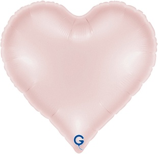Шар (18''/46 см) Сердце, Розовый, Сатин, 1 шт.