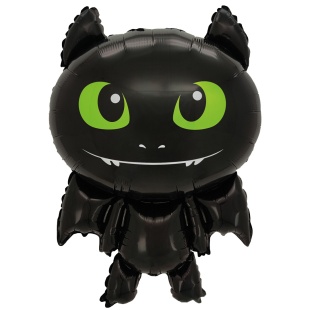 Шар (34''/86 см) Фигура, Любимый Дракон, Черный, 1 шт. в уп.