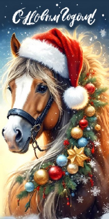 Конверты для денег, С Новым Годом! (лошадь в колпачке), 10 шт.