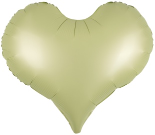 Шар (24''/61 см) Сердце, Люкс, Оливковый, Сатин, 1 шт.