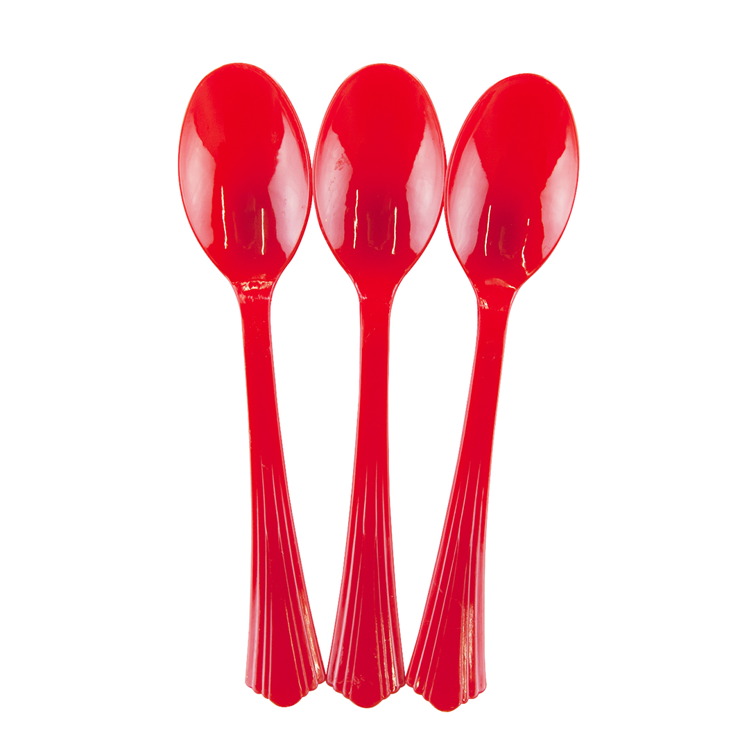 Ложки, Премиум, Красный, 16 см, 10 шт. в упак. 