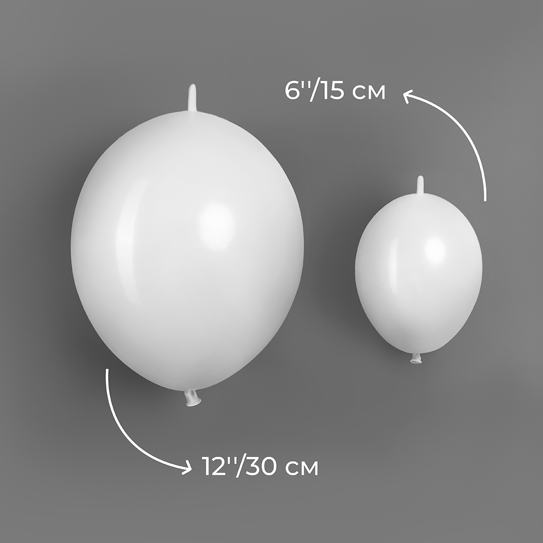 Шар (6''/15 см) Линколун, Белый, пастель, 100 шт.