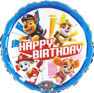 Шар (18''/46 см) Круг, Щенячий Патруль, С Днем Рождения!, 1 шт. в уп.