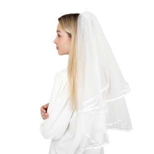 Фата с гребнем, Белый, 75 см, 1 шт. 