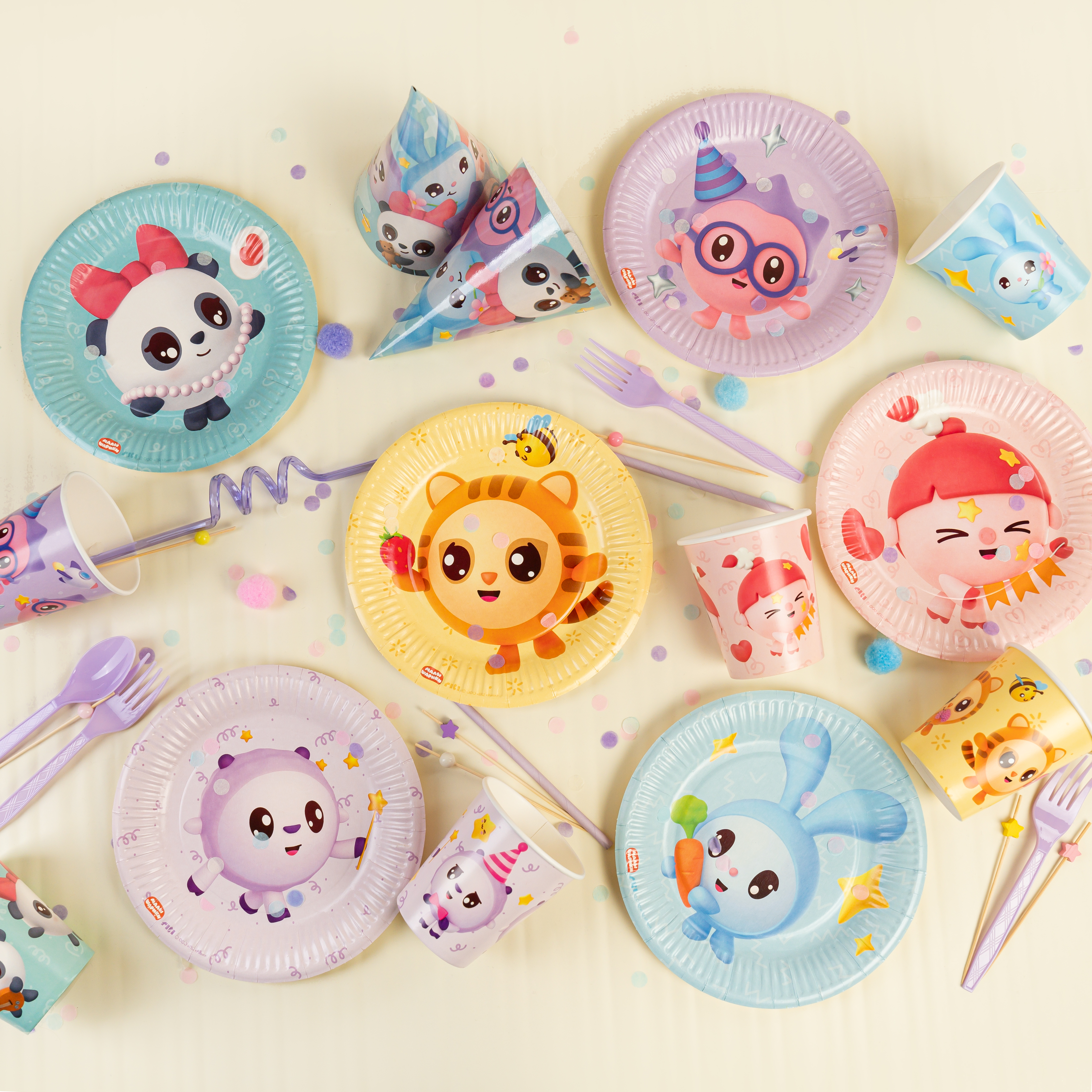 Колпаки, Малышарики, 6 шт. в упак. 