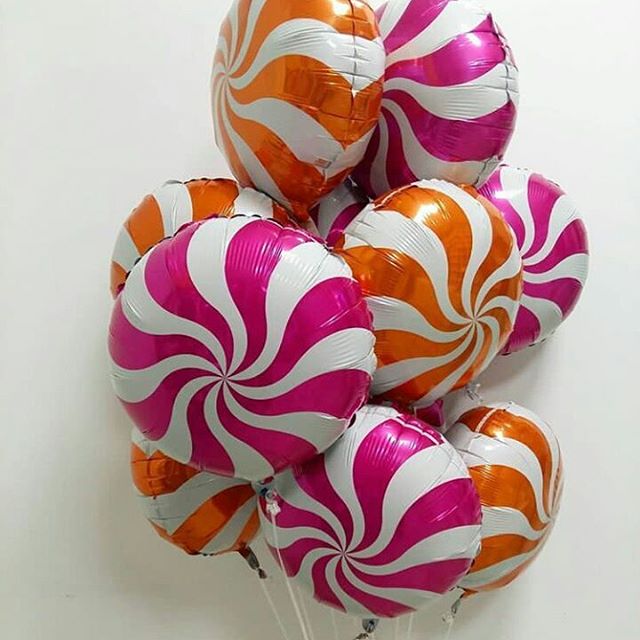 Шар (18''/46 см) Круг, Леденец, Оранжевый, 1 шт.