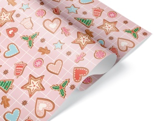 Упаковочная бумага 80гр (0,7*1 м) Сладкий Новый Год, 1 шт.