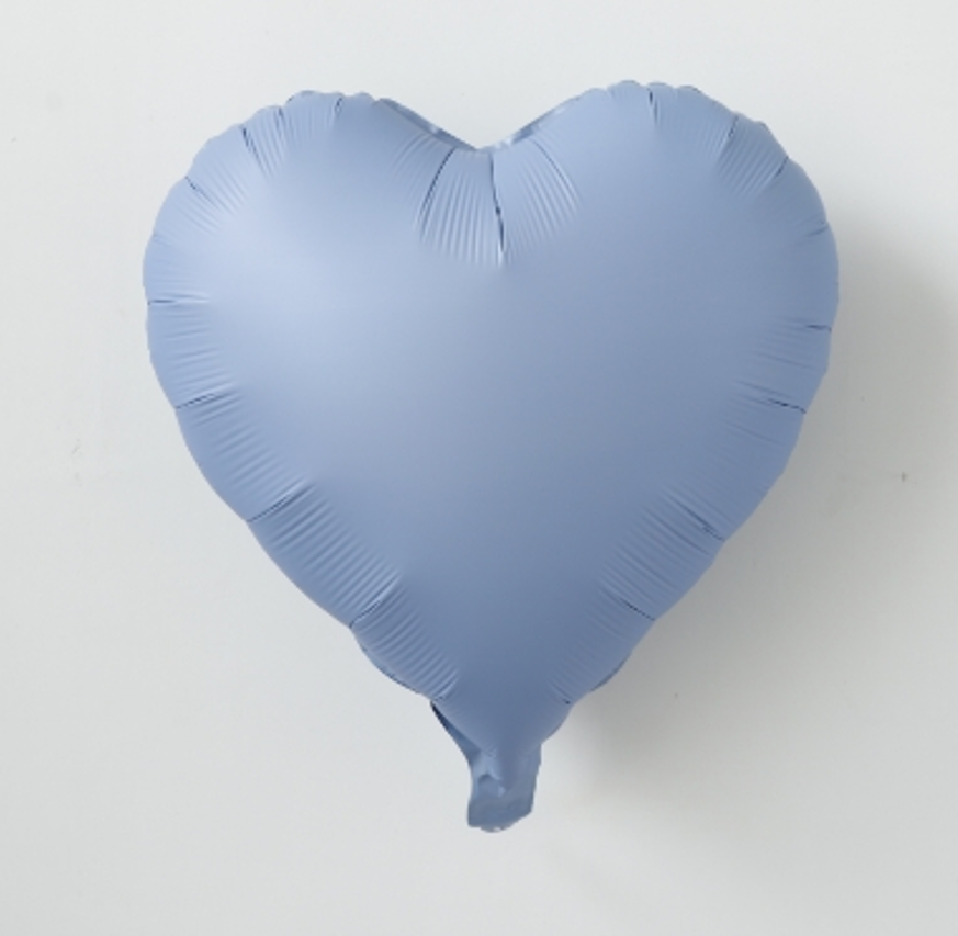 Шар (18''/46 см) Сердце, Голубой, Сатин, 1 шт.