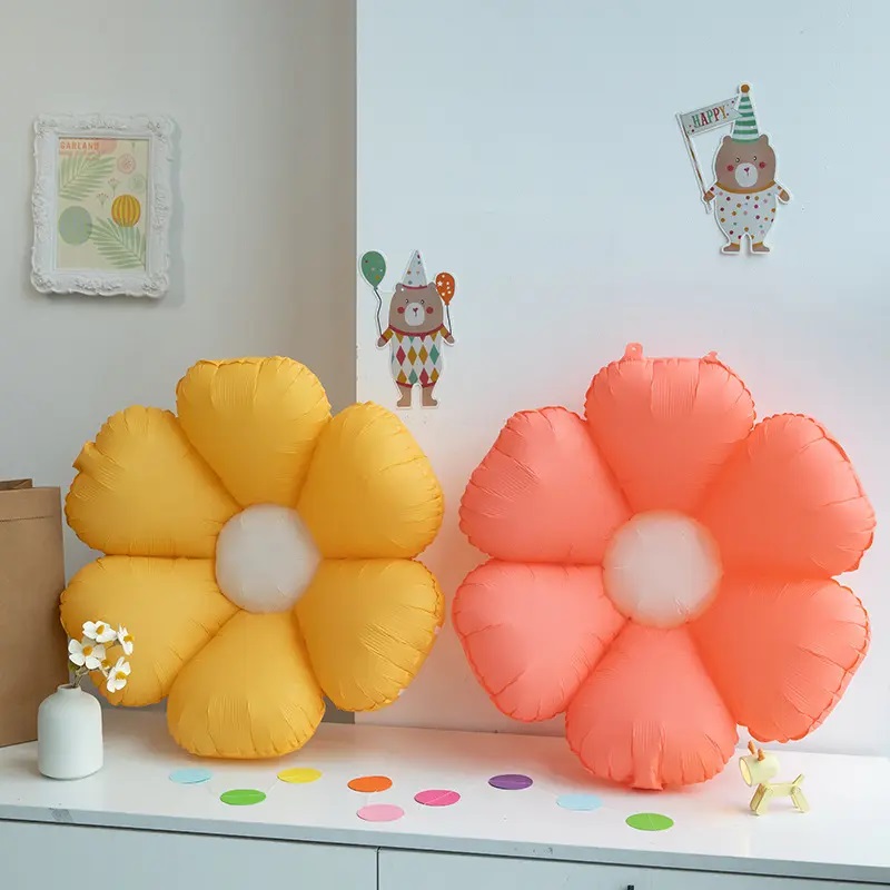 Шар (30''/76 см) Цветок, Ромашка (надув воздухом), Желтый, 1 шт.