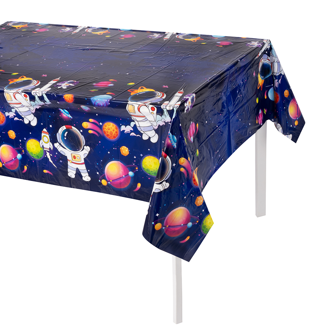 Скатерть одноразовая, Космос, Темно-синий, 135*183 см, 1 шт.