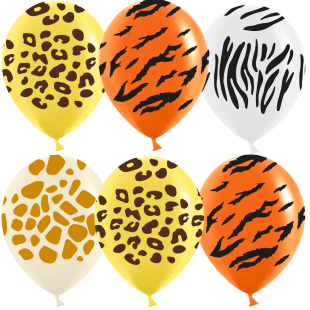 Шар (12''/30 см) Сафари, Ассорти, пастель, 5 ст, 25 шт.